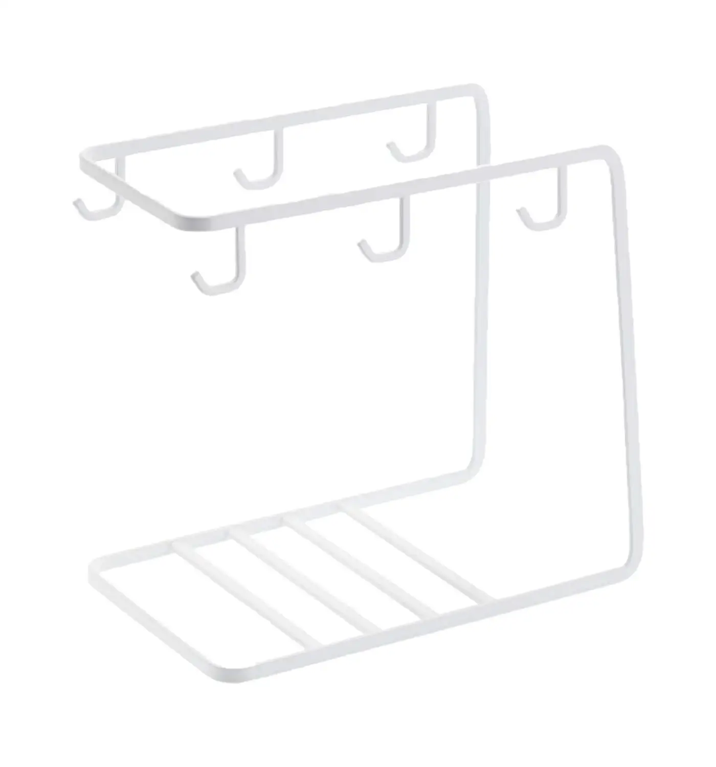 Железный художественный кухонный Органайзер с 6 крючками, кухонная стойка для хранения кружек, ножницы для тарелок, кухонный Органайзер, кружка, держатель для посуды, сушилка - Цвет: White