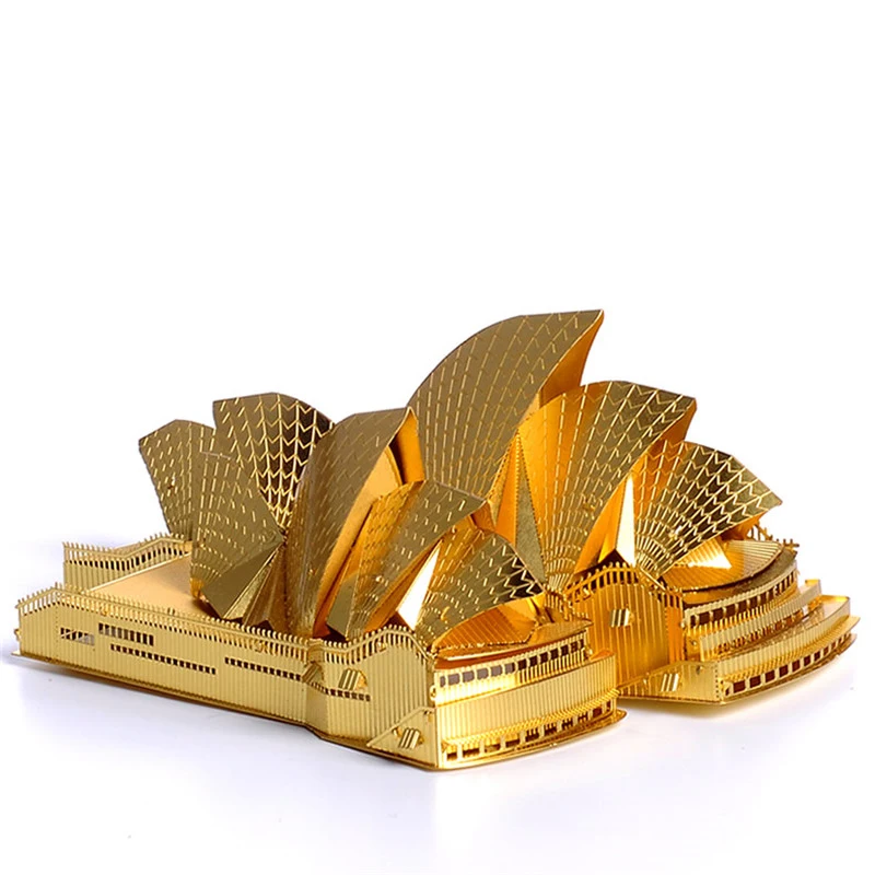

Piececool Sydney Opera House Architecture DIY 3d Metal Nano Puzzle Assemble Model Kits P022-G Laser Cut Jigsaw Toys