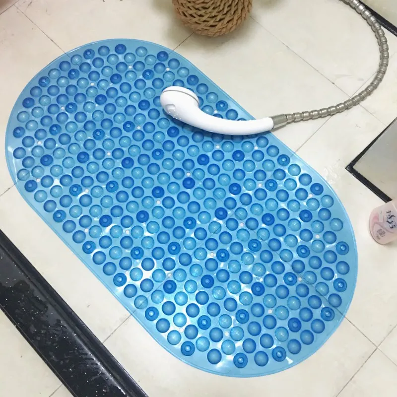 38 * 68CM PVC Oval Anti Slip Bath Mat Massage Shower Mats Sucking