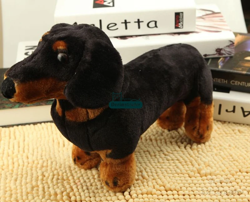 Dorimytrader Pop Realistic Animal Sausagedog Plush Toy Stuffed Dachshund Doll Dog Toys Gift Decoration 40cm DY61800  (9)