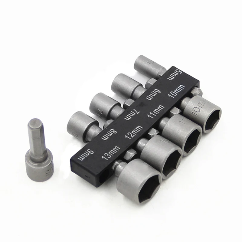 

9pcs Power Nut Driver Set 5mm-13mm Hex 1/4" Shank Quick Change Power Nut Driver Bit Set Nutdrivers For Woodworking Power Tool