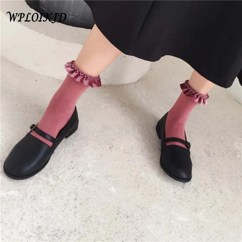 

[WPLOIKJD]Japanese Harajuku Lace Socks Art Elegant Style Meias Feminino Skarpetki Mesh Korean Style Women Socks Calcetines Mujer