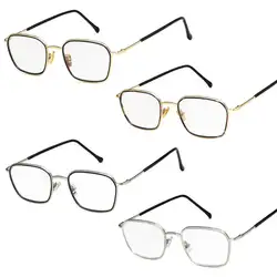 Оптические очки квадратная металлическая рамка прозрачные линзы прозрачные универсальные унисекс модные очки Оптические для