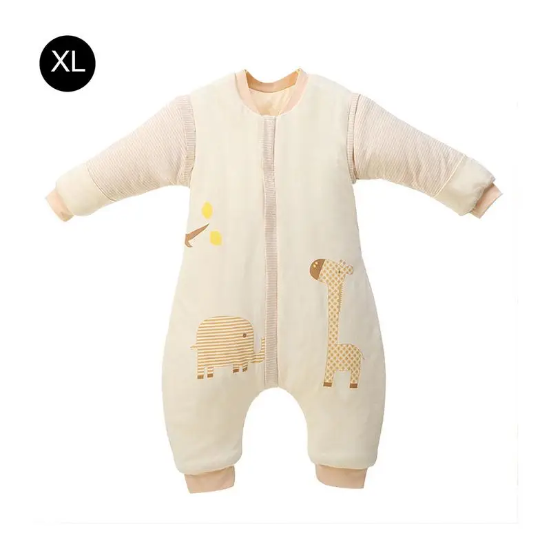 Детские зимние теплые комбинезоны для сна костюм для скалолазания с ногами, надеваемое покрывало со съемными рукавами, надеваемое покрывало для малышей - Цвет: XL
