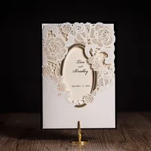CW5185 mirror frame laser cut wedding font b invitation b font free shipping printable font b