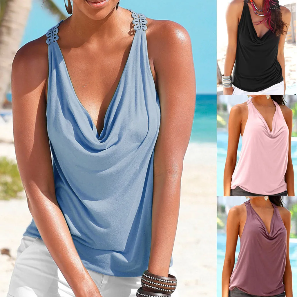 Feitong/Женская майка, топы года, пляжная одежда, повседневная ...