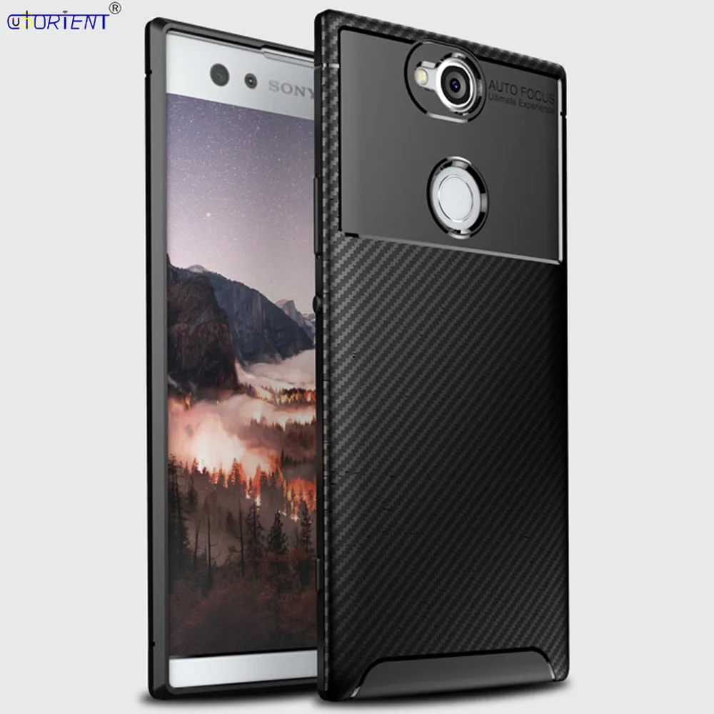 

Matte Cover For Sony Xperia XA2 Plus Soft Silicone Shockproof Phone Case XA 2 Plus H4413 H3413 Carbon Fiber Texture Bumper Cases