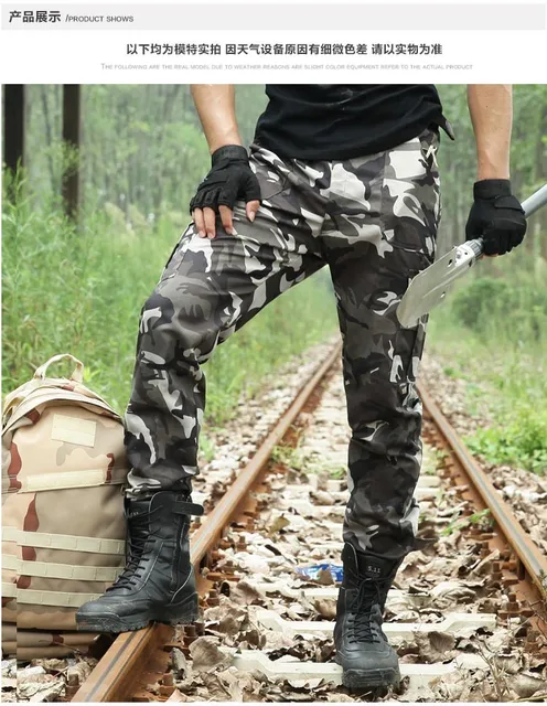 Tactical Pants Men Military Camouflage Cargo Pants Trousers Army