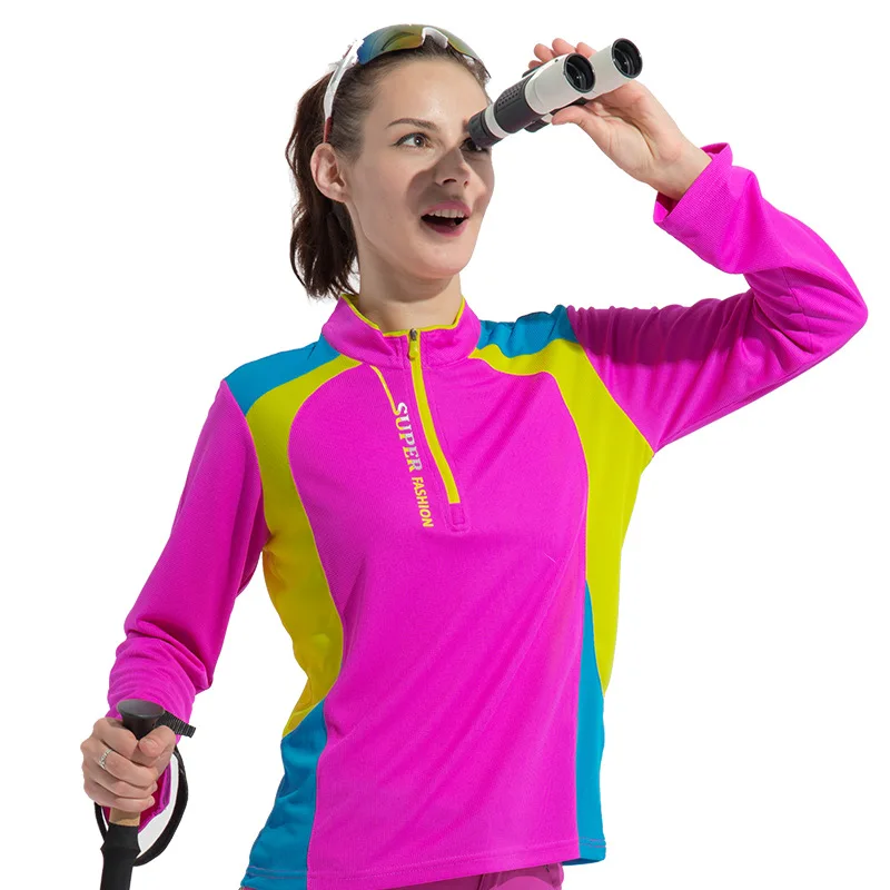 Long Sleeve T Shirt Women Hiking T-shirts Quick Dry T-Shirts Breathable Long Sleeve Outdoor Sport T-Shirt Camping Hiking Clothes