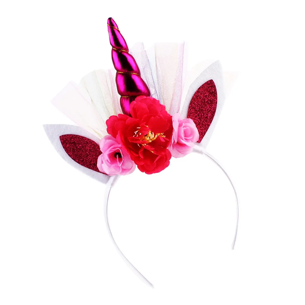 Cute Unicorn Kids Girls Children Headwear Hair Hoop Hair Clips for Birthday Party Photo Prop Stage Show Hair Accessories