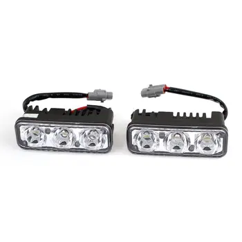 

Brand New Car Vehicle DRL White 3 LED Daytime Running Lights Head Lamp 9W 2 Pcs