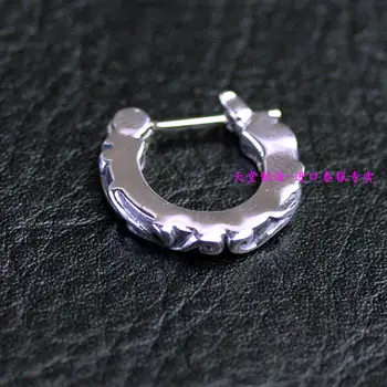 

Thailand imports, retro style flat flowers decoration 925 Sterling Silver Earrings