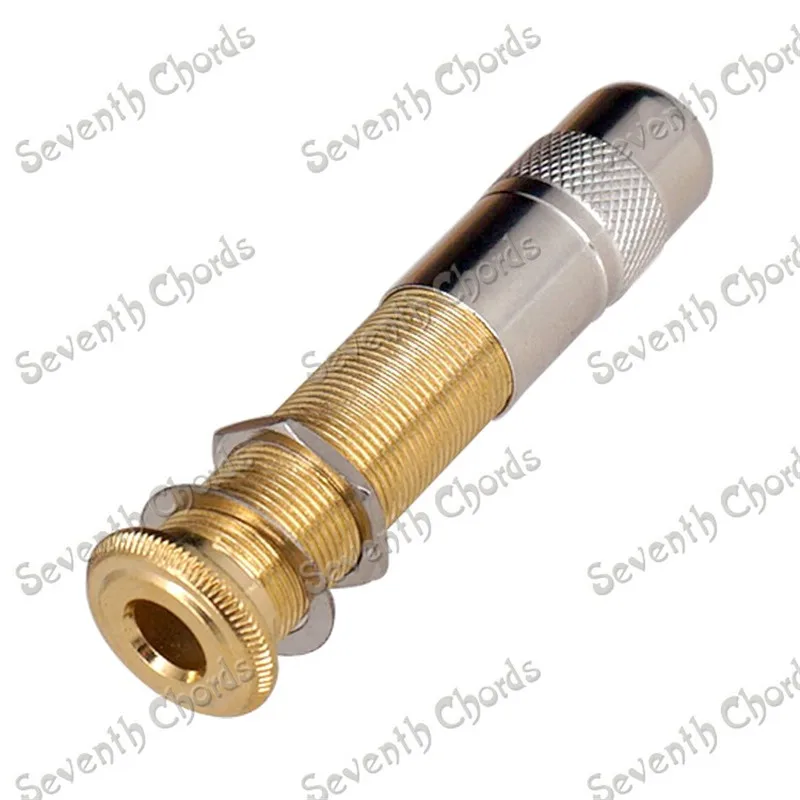 Латунный золотой цилиндр для гитары 1/4 &quot 6 35 мм 1 шт.|for guitar|guitar socket6.35mm socket |