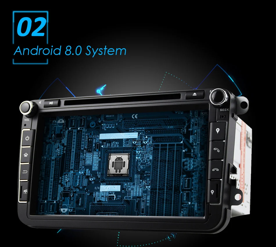 Cheap Eunavi Android 8.0 Octa Core 4GB RAM Car DVD for VW Passat CC Polo GOLF 5 6 Touran EOS T5 Sharan Jetta Tiguan GPS Radio Seat A 2