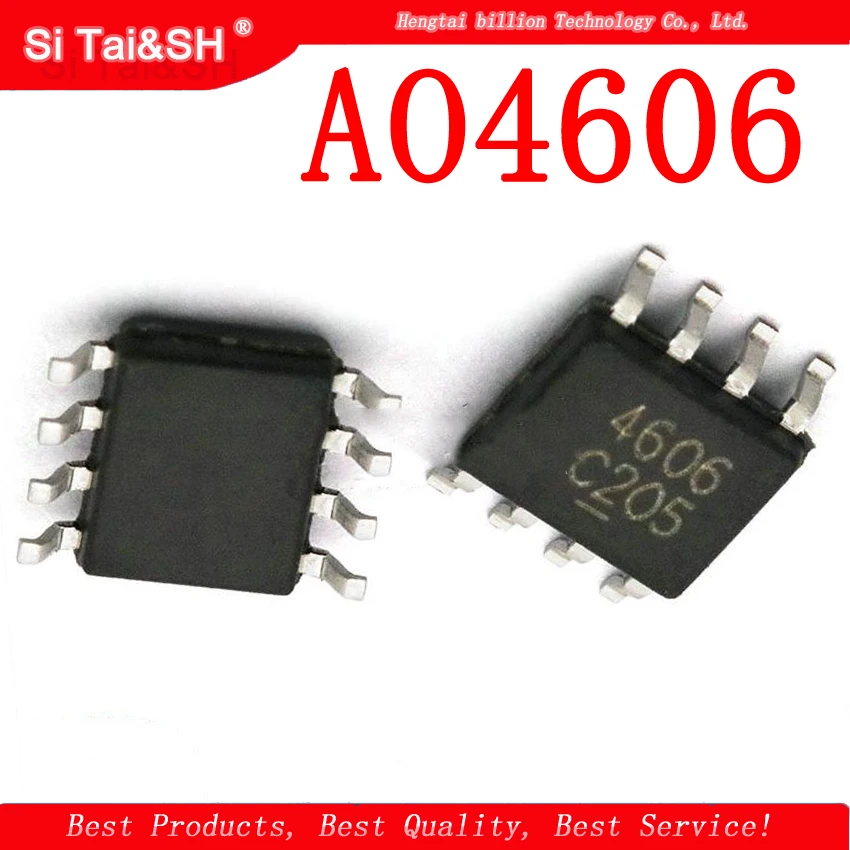 10 шт. AO4606 SOP8 AO4606C СОП SMD 4606 Высоковольтная плата N+ P канал MOSFET mos Переключатель FET