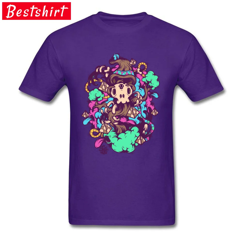 Skull Garden 100% Cotton T Shirt for Men Short Sleeve Summer Tops Tees Graphic Summer/Fall O-Neck Tees Funny Top Quality Skull Garden purple
