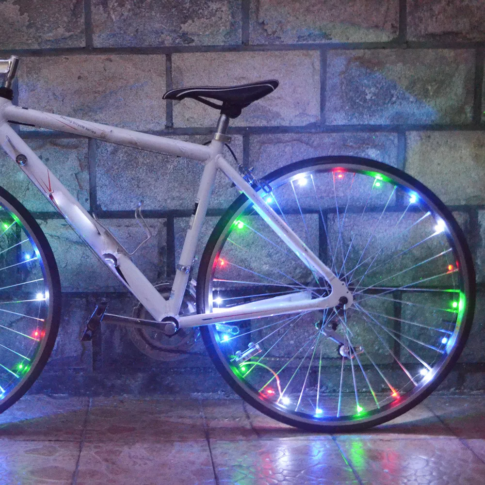 Discount bicycle light usb rechargeable tail light led in 20 LED Bike Bicycle Cycling Rim Lights LED Wheel Spoke Light String Strip Lamp 9