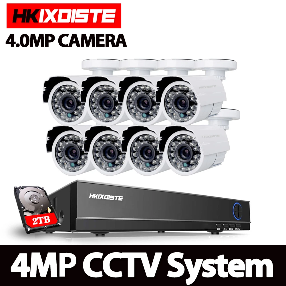 Система наружного видеонаблюдения HKIXDISTE HD 4 0 МП 1080P HDMI 8 каналов DVR | Безопасность и