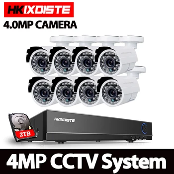 

HKIXDISTE HD 4.0MP in/Outdoor Security Camera System 1080P HDMI CCTV Video Surveillance 8CH DVR Kit 2TB HDD AHD IP66 Camera Set