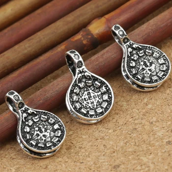 

Vintage 925 Silver Tibetan Mala's Bum Counter Bagua Symbol Mala Bum Counter Sterling Silver Buddhist Prayer Beads Bum Counter