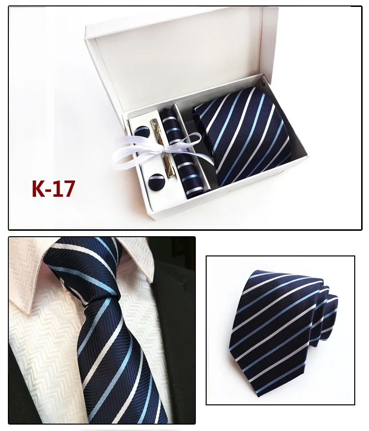 Набор галстуков Подарочная коробка Упаковка галстуков Карманный квадратный носовой платок набор для мужчин 8 см мужской галстук запонки набор зажимов свадебный подарок