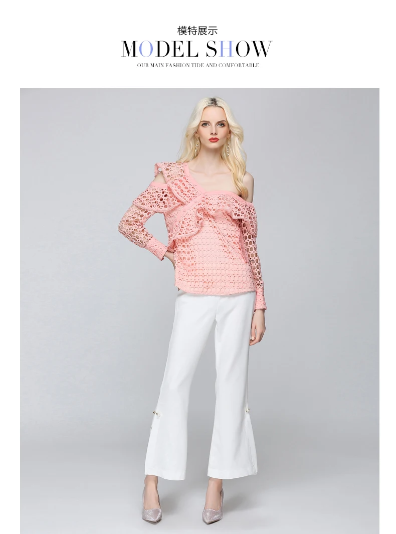Ruffles Irregular Skew Collar Shirt (8)