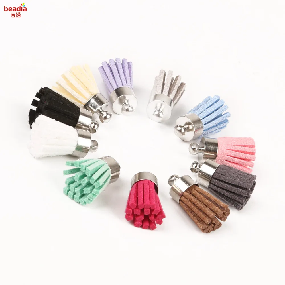 10pcs Height 18mm Korean Velvet Cashmere Silver Bells Charms Pendant Small Tassels For Making Decoration DIY Crafts Accessories