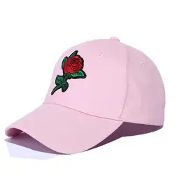 Новинка холст взрослых Роза Цветочные Вышивка Бейсбол кепки мужские и женские Lover шапки уличная Tideway Мода Капот кепки для женщин