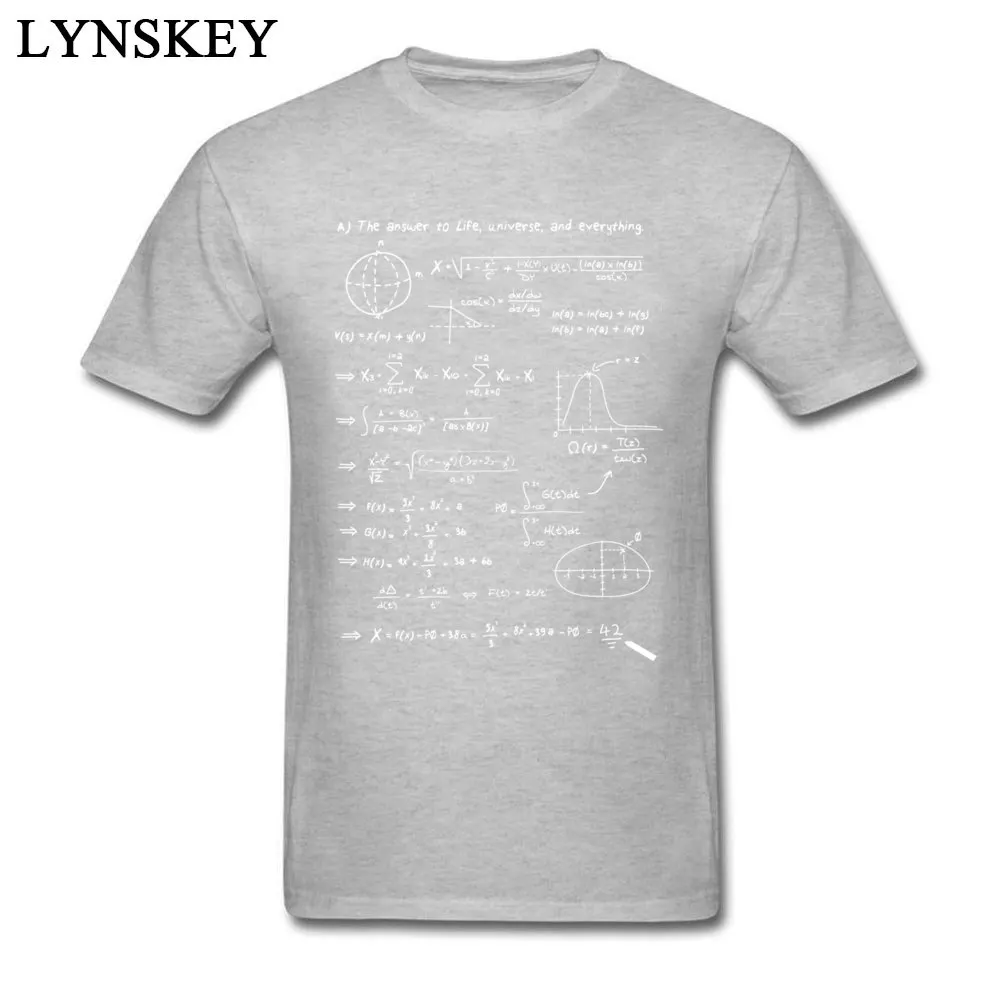 The answer Crewneck Male T Shirts Summer/Fall Printed Tops Tees Short Sleeve Hot Sale 100% Cotton Printed On Tee Shirt The answer grey