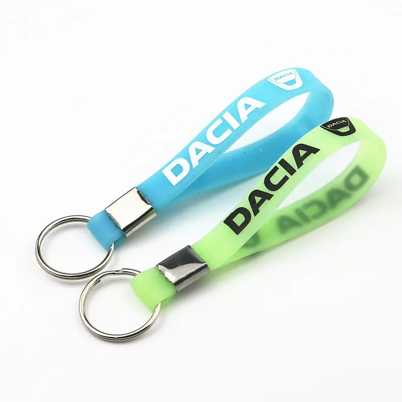 

Car-Styling Luminous Silicone Keychain Car key ring For Dacia Duster Logan Sandero Stepway Lodgy Mcv 2 Dokker Key Chain