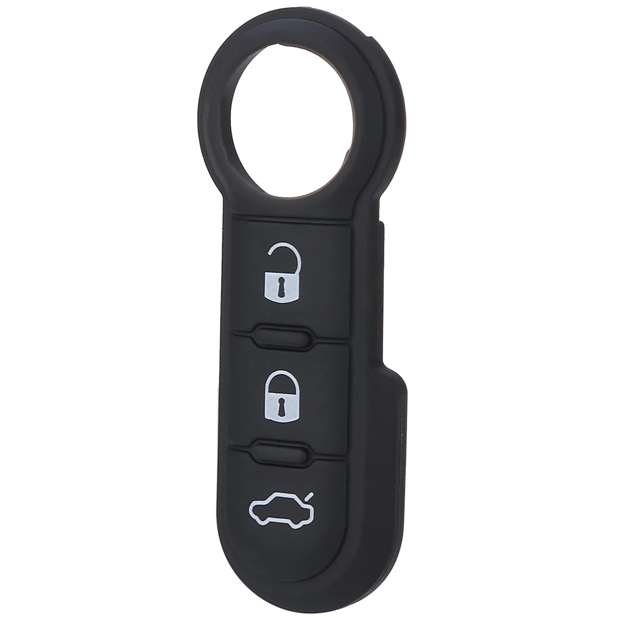 1pc Black Rubber Fob Key Remote 3 Button Pad For Fiat 500 Panda Abarth Punto 3 Button Remote Car Key Pad