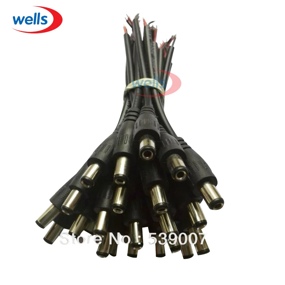 

100Pcs Male Plug DC 5.5x2.1 Cable Wire Connector For 5050 3528 LED Strip Light