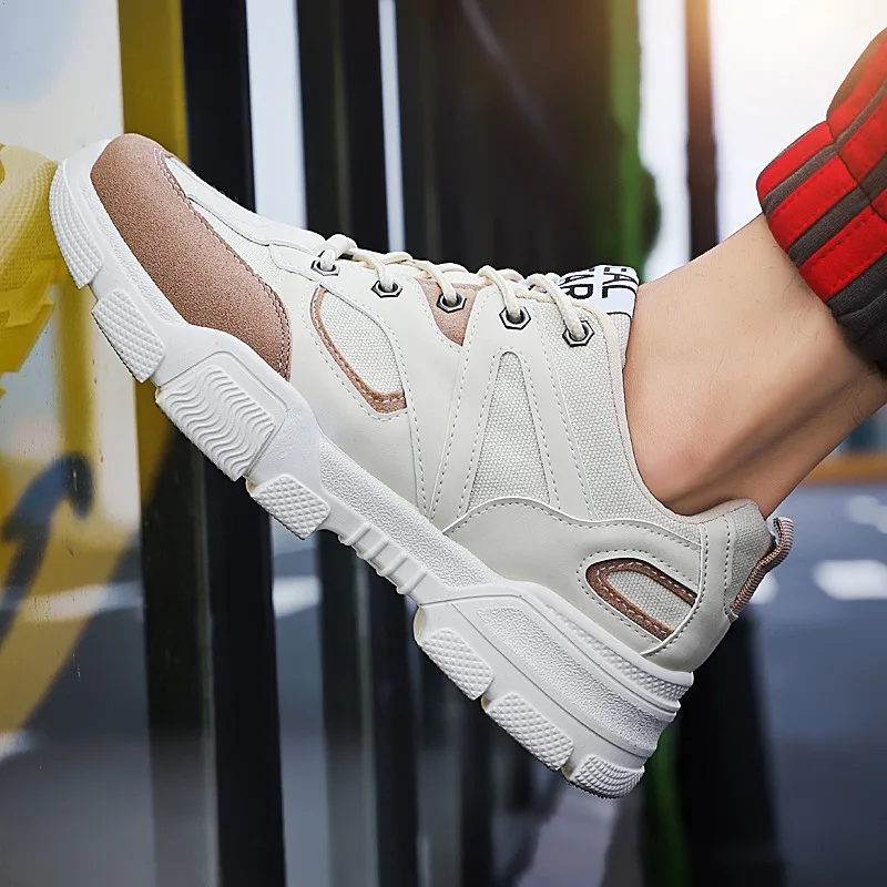 

Men's Casual Shoes 2019 Fashion Breathable Lacing Sneaker Shoes Man Comfort Flats Casual Shoes