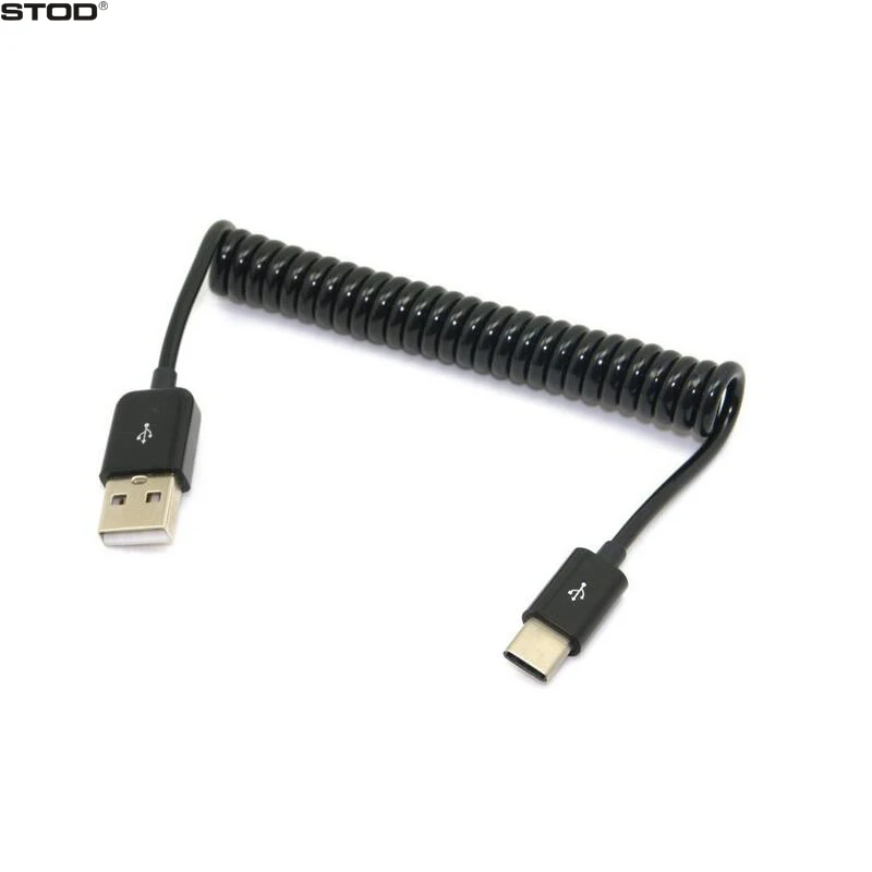 

STOD USB-C Type C Cable Spring Line For Samsung S8 Nokia N1 Chromebook Pixel 2 Huawei P9 Xiaomi C4 Gionee M5 Type-c Data Wire