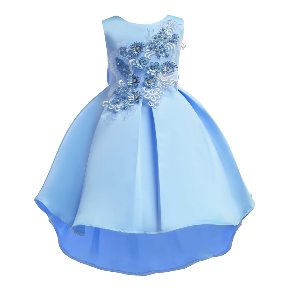 

New Girl Dresses Sleeveless dress girl wedding Decorated Pure Fishtail Dresses for Children Wedding Host Summer Style tutu dress