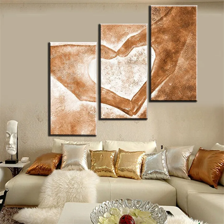 Hand-Painted-3pcs-Modern-Abstract-Oil-Paintings-Love-Heart-Drawing-by-Hands-Canvas-Art-Living-Room