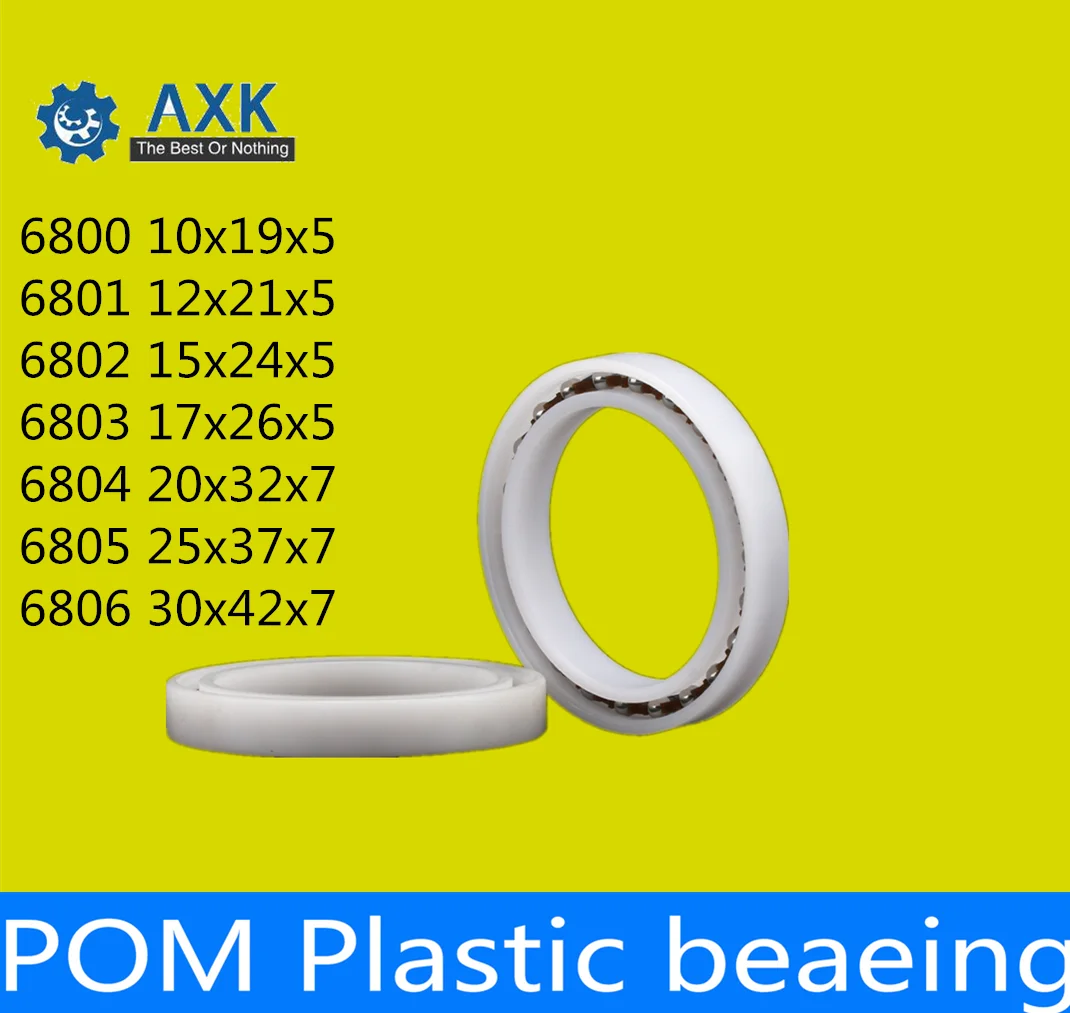 4 PCS 6800 10x19x5 mm Plastic Nylon POM Ball Bearing Bearings 10*19*5