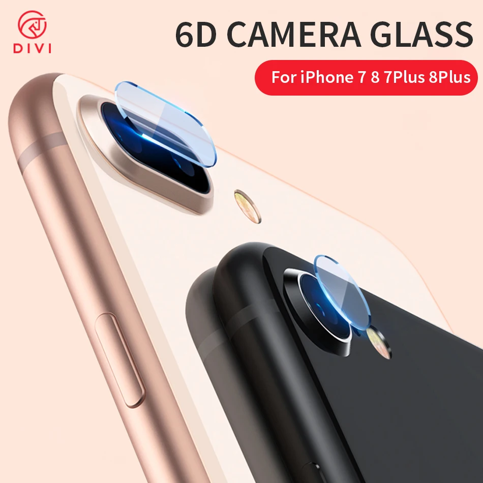 

DIVI For iPhone 8 7 Plus Accessory Back Camera Lens Screen Protector Full Cover Tempered Glass Film For iPhone X XS