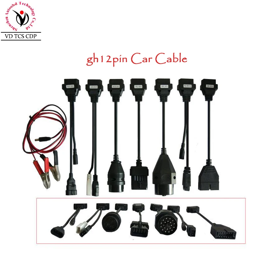 2017 Auto OBD2 Diagnotic Cables CDP Car Cables With Full Set 8 Car Cables TCS CDP