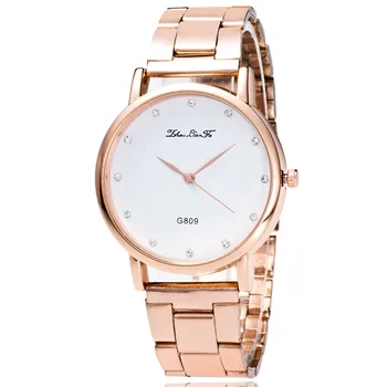

Simple Gold Sliver Dress Women Quartz Watches Fashion Rhinestone Wristwatches Stainless Steel Lovers Couple Watches