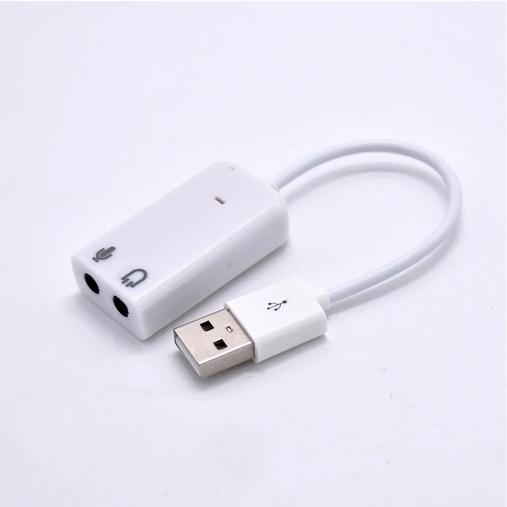 

USB 2.0 Channel Audio Effect 7.1 3D Sound White Card Adapter Compatible with USB2.0 pure digital audio output