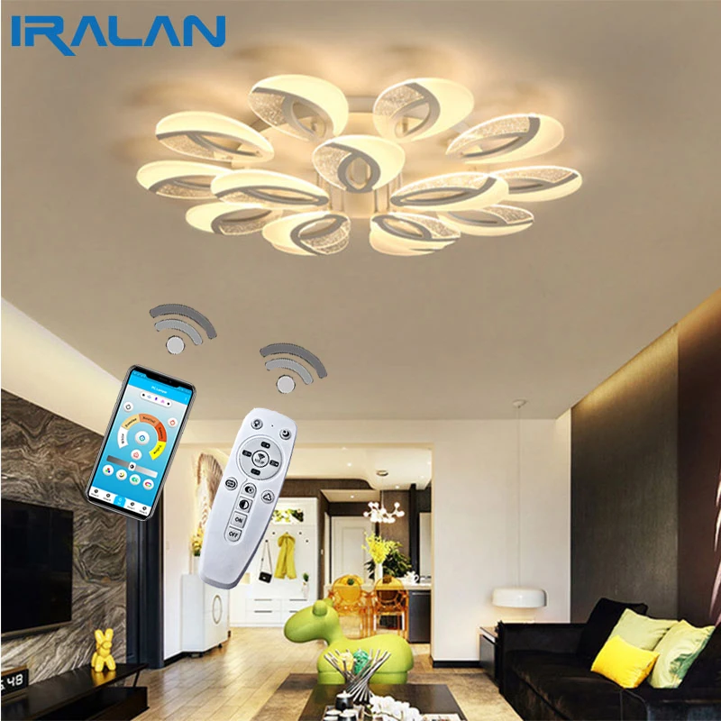 

IRALAN Modern LEDs Chandelier for Living/study Room Bedroom design novelty decor lustres design home white big Light fixture