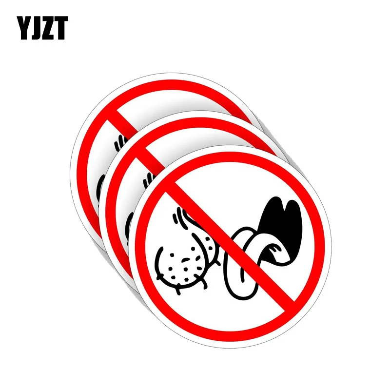 

YJZT 3X 10CM*10CMNO Personality BAG LICKERS Funny Car Sticker PVC Decal 12-0450