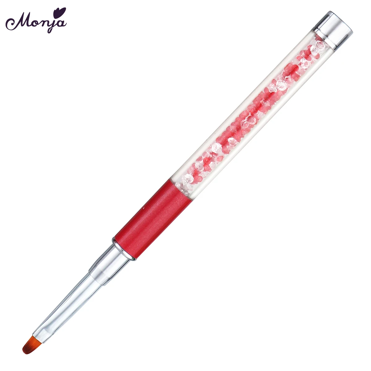 Monja Стразы кисть для дизайна ногтей Акриловая гель лак для наращивания резьба блеск порошковое покрытие французский вкладыш цветок Краска Ручка для рисования - Цвет: 5