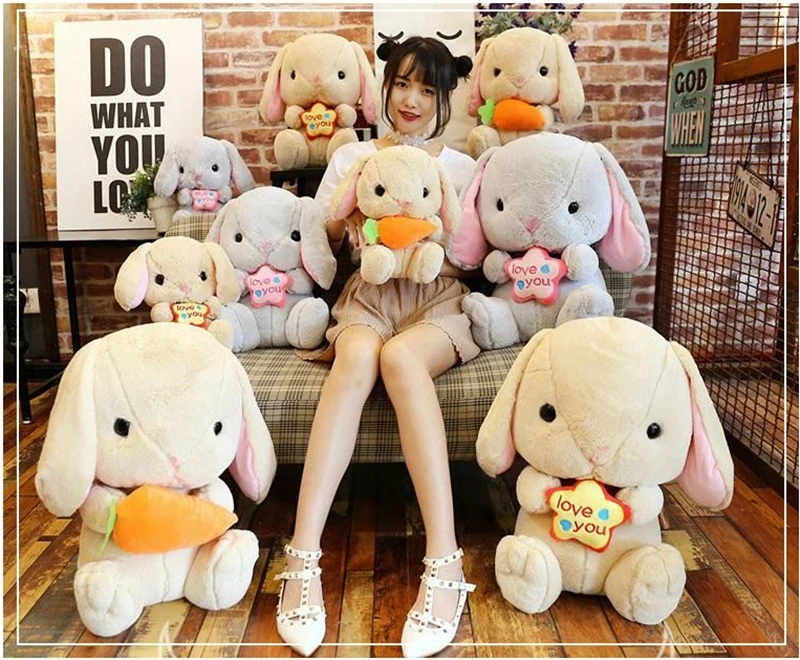 Dorimytrader lovely soft cartoon carrot rabbit plush toy stuffed I LOVE YOU bunny doll pillow gift for girls decoration 20inch 50cm DY61918 (13)