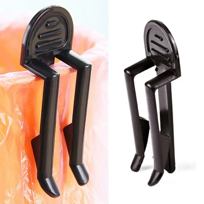 Home Dustbin Waste Bin Trash Bag Can Clip Rubbish Bag Clamp Holder 1set