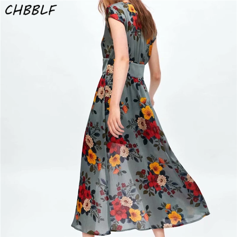 

CHBBLF women floral print playsuits sleeveless type rompers ladies retro jumpsuits XSZ1782