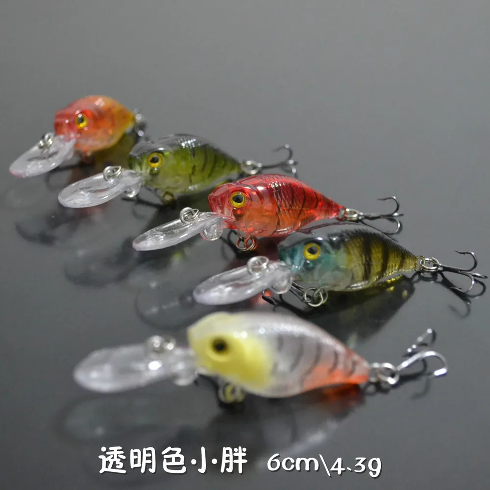Cheap transparent color lures rock \ little fat bass lure fishing