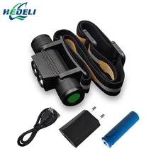 Инфракрасная сенсорная мини usb головная лампа, светодиодный головной светильник, перезаряжаемый Водонепроницаемый 18650 налобный фонарь, Головной фонарь, светильник-вспышка, головной светильник