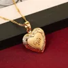 Heart allah pendant Jewelry For Women 24K Gold Color Muslim Heart Allah Open Heart Pendant Necklace With Chain 1